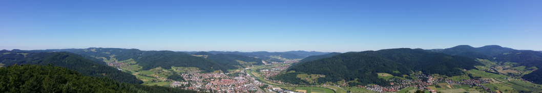 Blick vom Aussichtsturm Urenkopf auf Haslach Blick vom Aussichtsturm Urenkopf auf Haslach